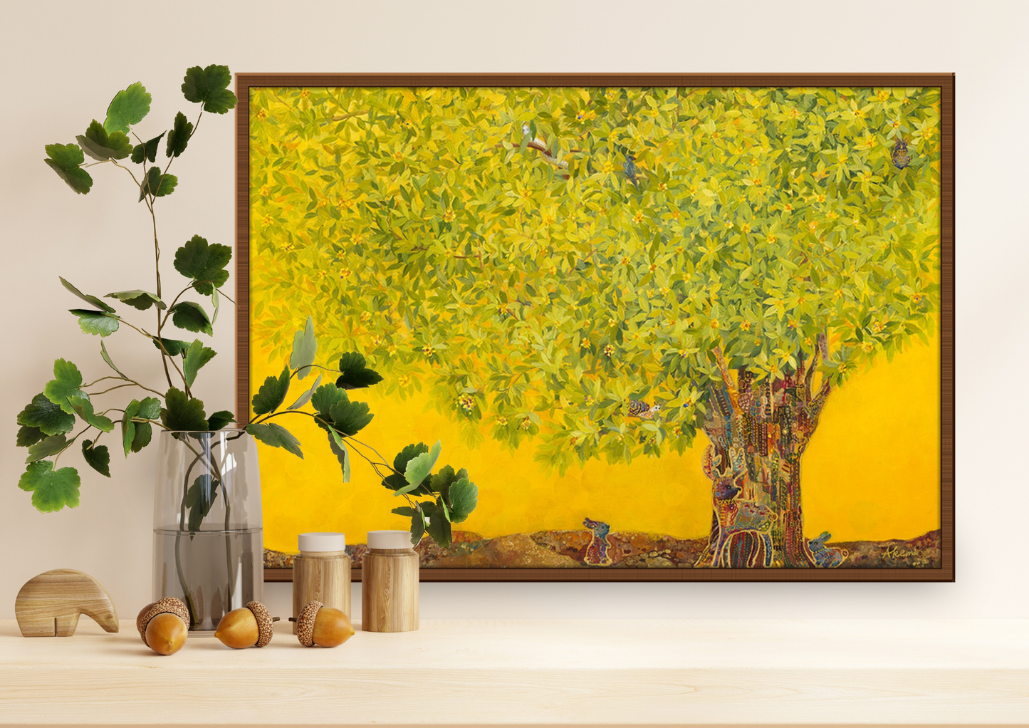 Yellow Tree of Happiness Art Poster